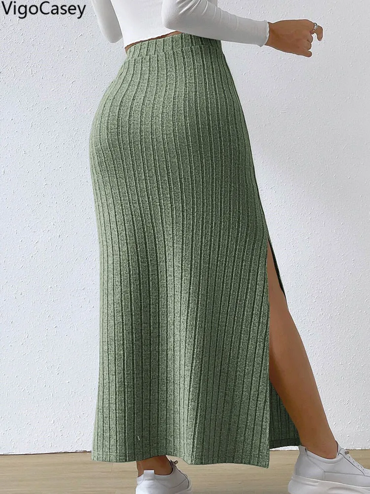 VigoCasey 2025 المرأة مثير سبليت متماسكة تنورة الس...