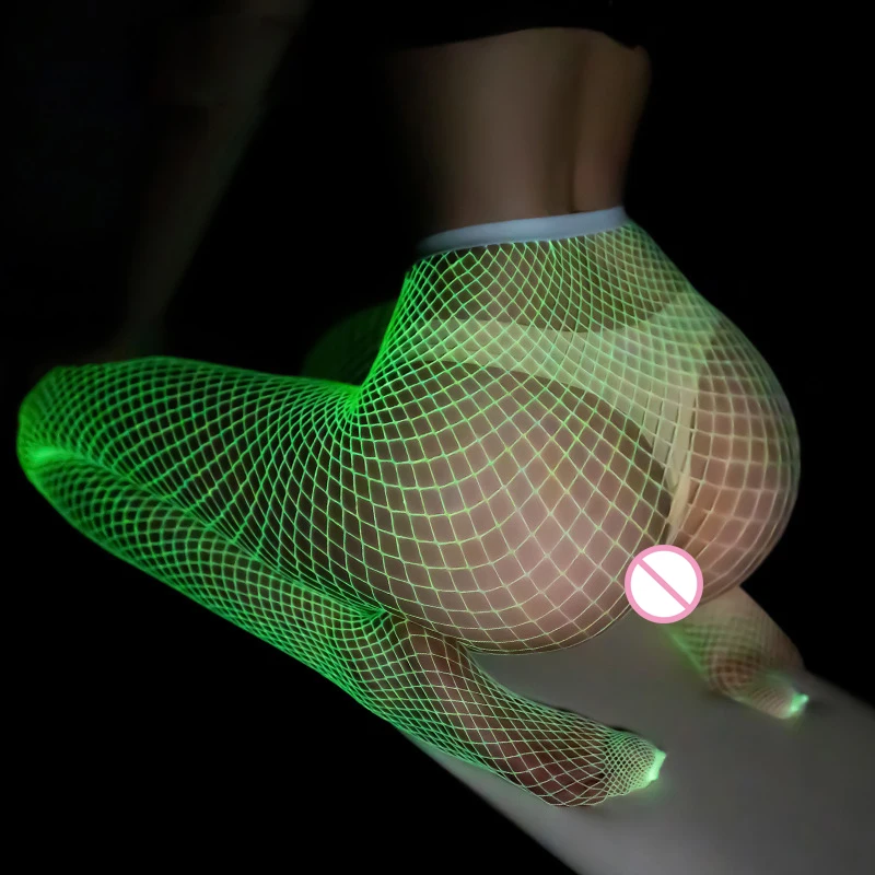 Noctilucent Stockings Sexy Women's Fishnet Socks Gothic Magic luminescence Transparent Lolita Socks For Women Tights Fishnet