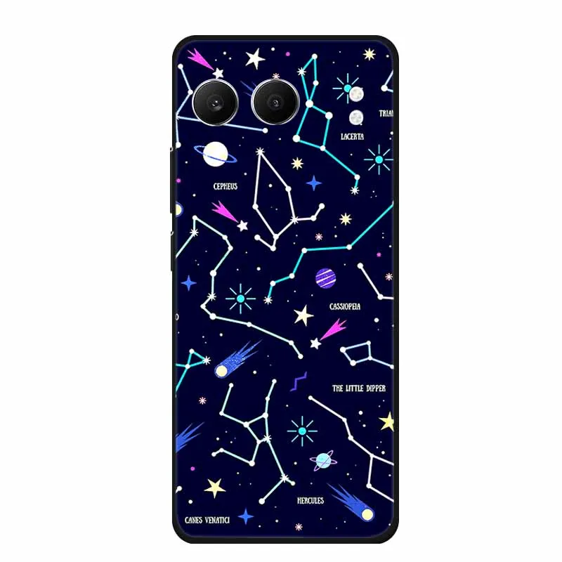 Cute Cartoon Cat Black Silicone Soft Back Cover Case