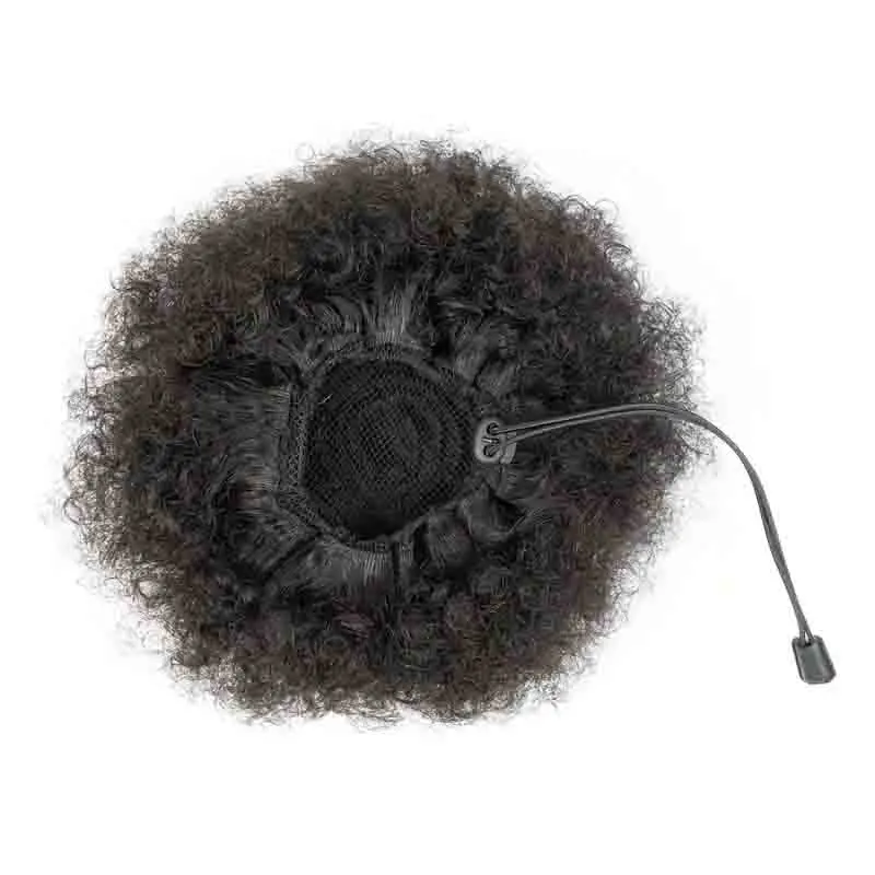 African Curly Ponytail Hair Bun Human Hair Wig African Fluffy Drawstring Curly Ponytail Human Suitable For Women