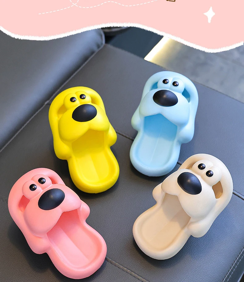 Children's Slippers - Cute Puppy Kids Indoor Slippers With Non Slip EVA Sole Sandals