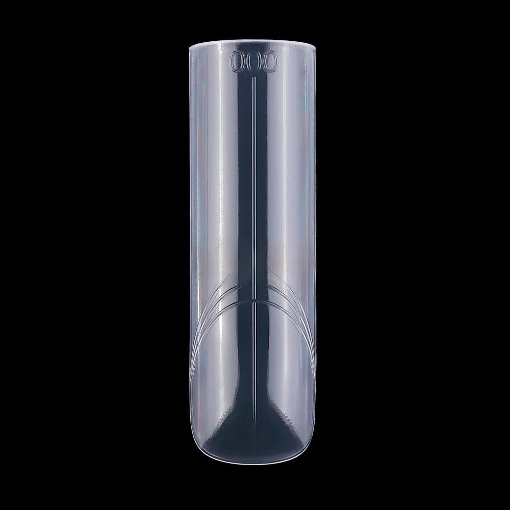 150pcs Coffin Shape Sandwich Nail Forms Almond Shape Natural Clear Double-Sided Fake Nails Clear Extension No-Trace False Nails