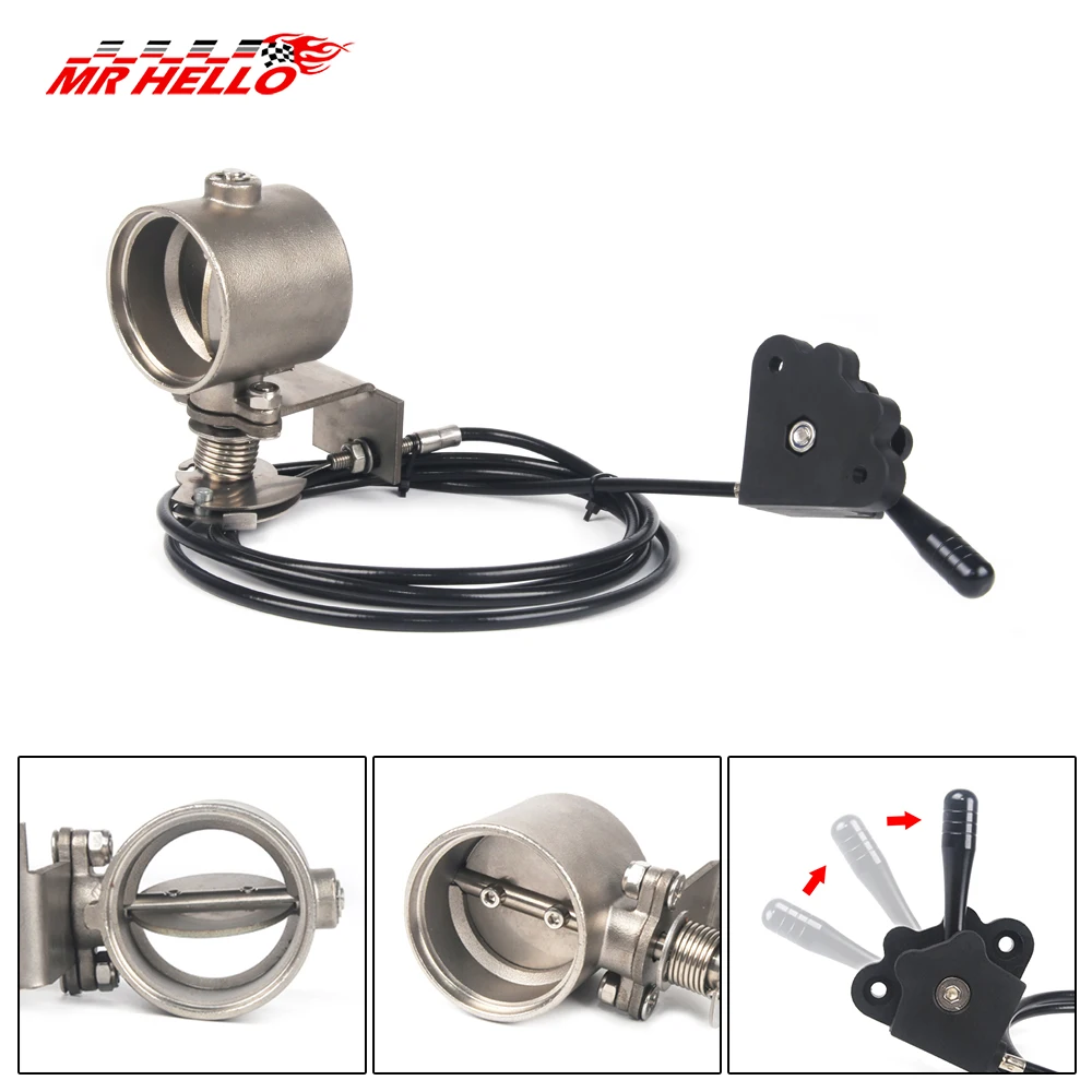 Universal Motorbike 2" / 51Mm Manual Operation ​Exhaust Cut Out Valve Exhaust Pipe Muffler Kit Support Welding