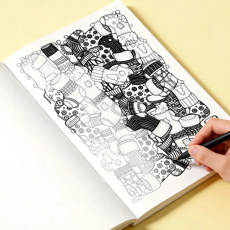Quaderno da Disegno Casual per Decompressione, Libro da Disegno Divertente con 22 Modelli di Carta Trasparente, Quaderno per Creazioni Artistiche e Graffiti, Regalo (Senza Penna) - immagine 3