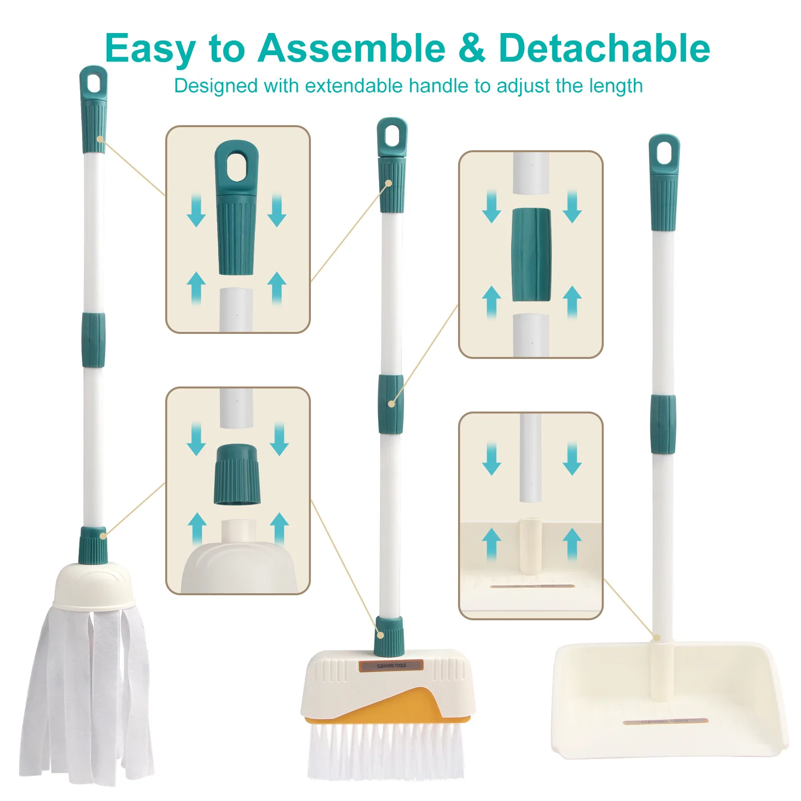Children\'s simulation cleaning toys 12 sets of dustpan combination cleaning set parent-child interaction 3-6 years old gift