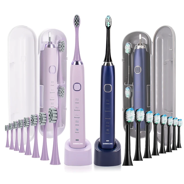 USB Rechargeable Electric Toothbrush Automatic Toothbrush for Adults with 5 Modes and 8 Replacement Brush Heads 1