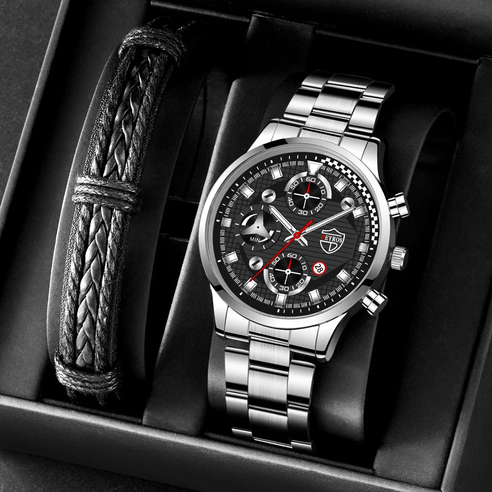 Fashion Men's Watch 2023 DEYROS Luxury Gold Gold Men's Calendar Watch