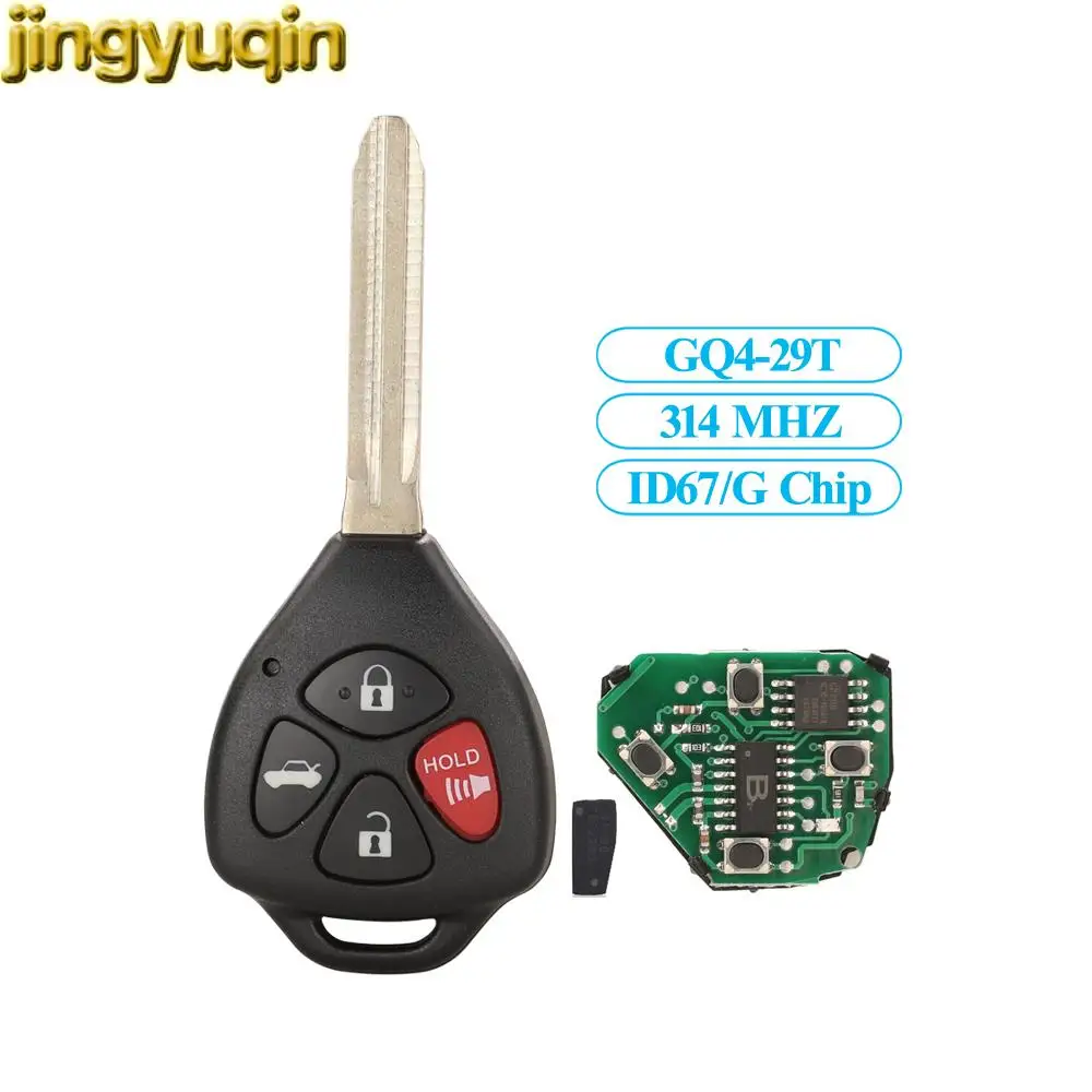 Jingyuqin Remote Car Key Control 314Mhz ID67/G Chip For Toyota Corolla