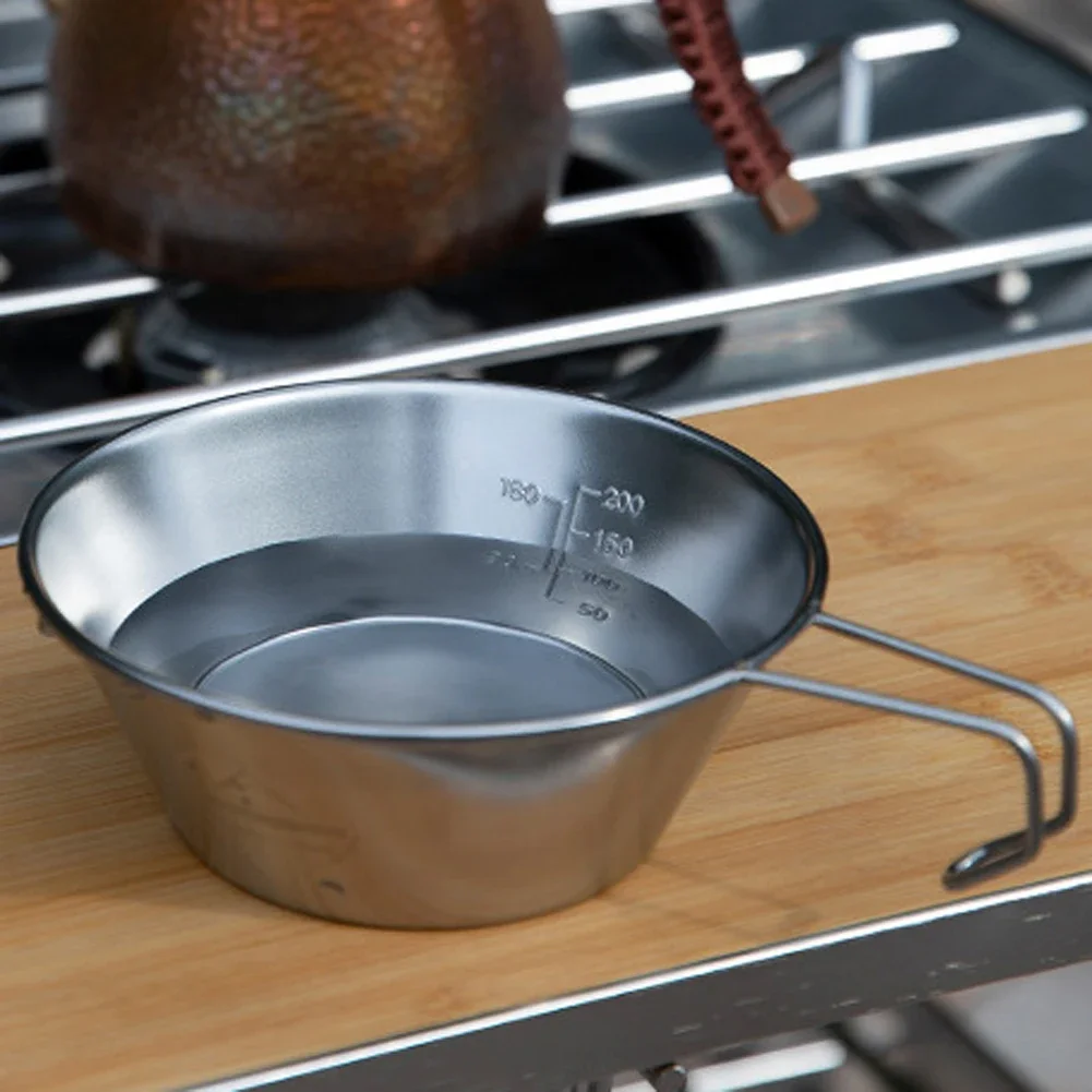 CAMPINGMOON 2개/4개 시에라 그릇 및 컵 세트 - 캠핑 및 피크닉용 스테인리스 스틸 야외 식기류(보관 가방 포함)