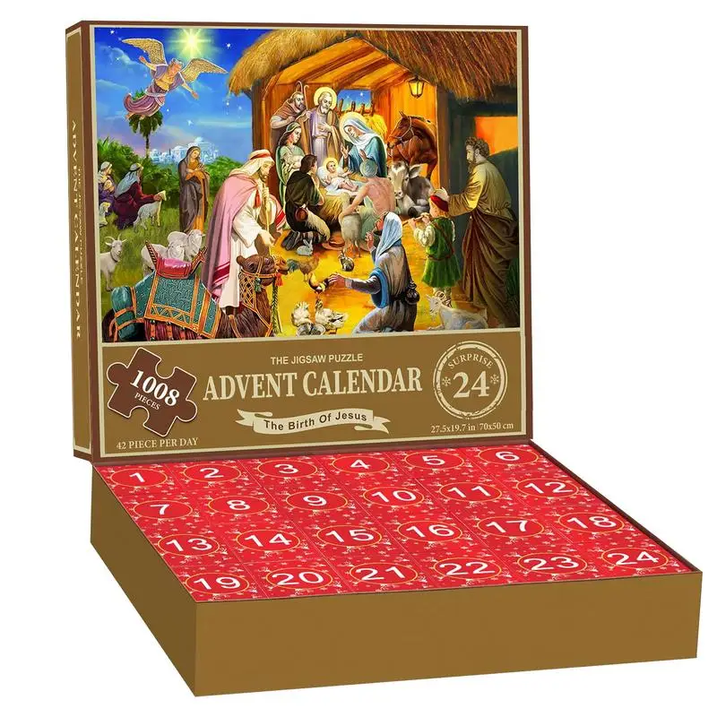 

Jigsaw Advent Calendar 2023 for Adults Kids 24 Days Christmas Countdown Calendar 1008 Pieces Xmas Themed Christmas Decorations