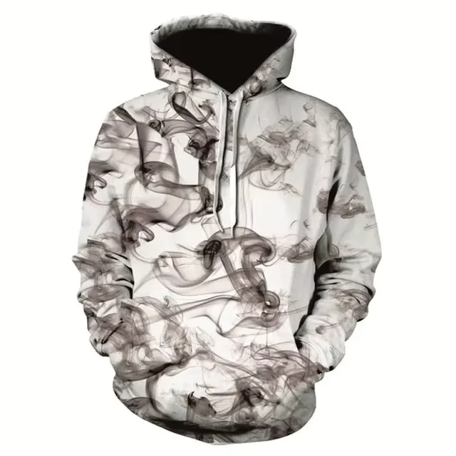 thumbnail image 1 of Sudadera unisex Sankill con estampado 3D de humo negro realista para hombre y mujer, estilo urbano, holgada y grande, 1 of 4