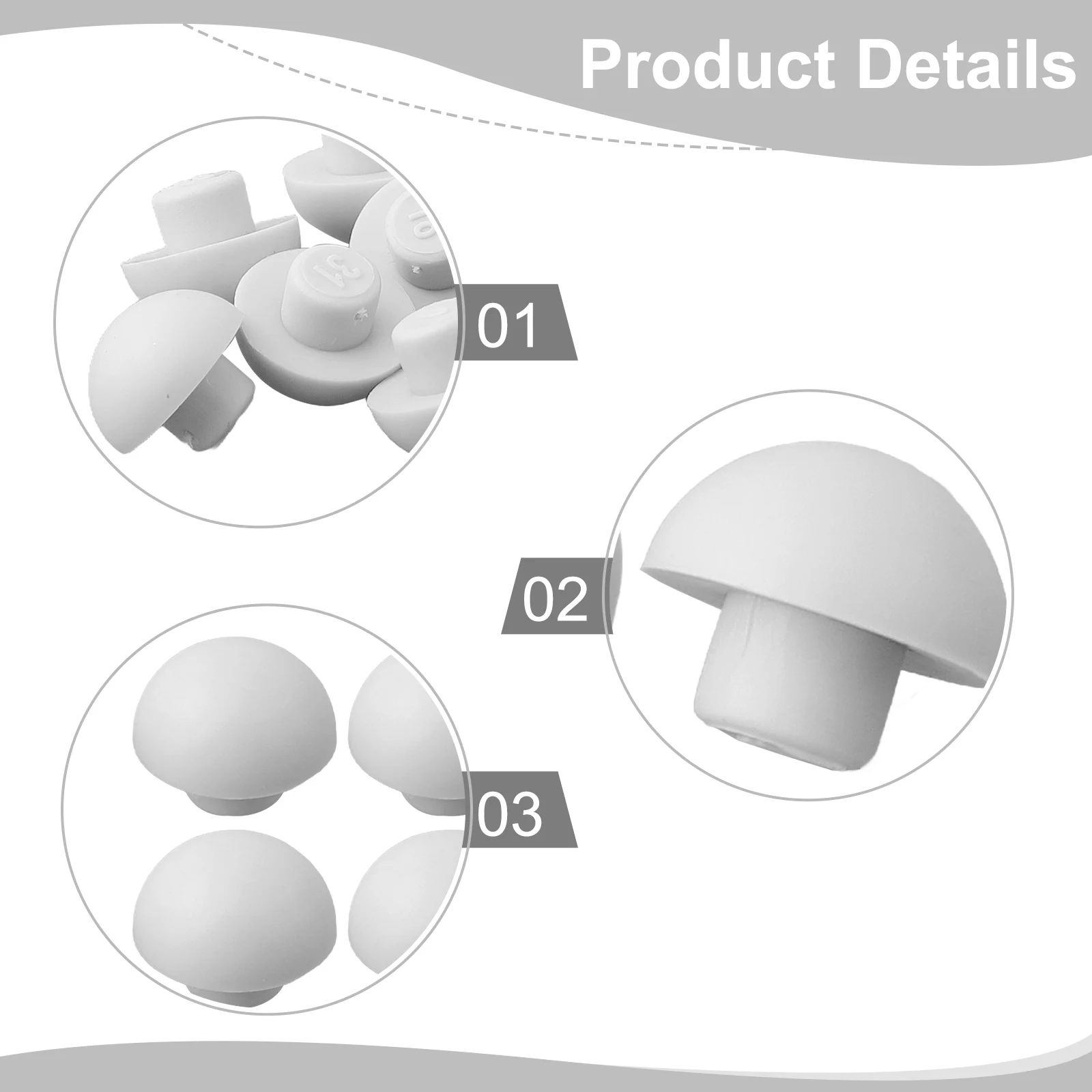 Bathroom Accessories Sets 12x Toilet Seat Top Cover Cushion Protect Shock-proof Bumpers ABS+TPE Replacement Pads Parts