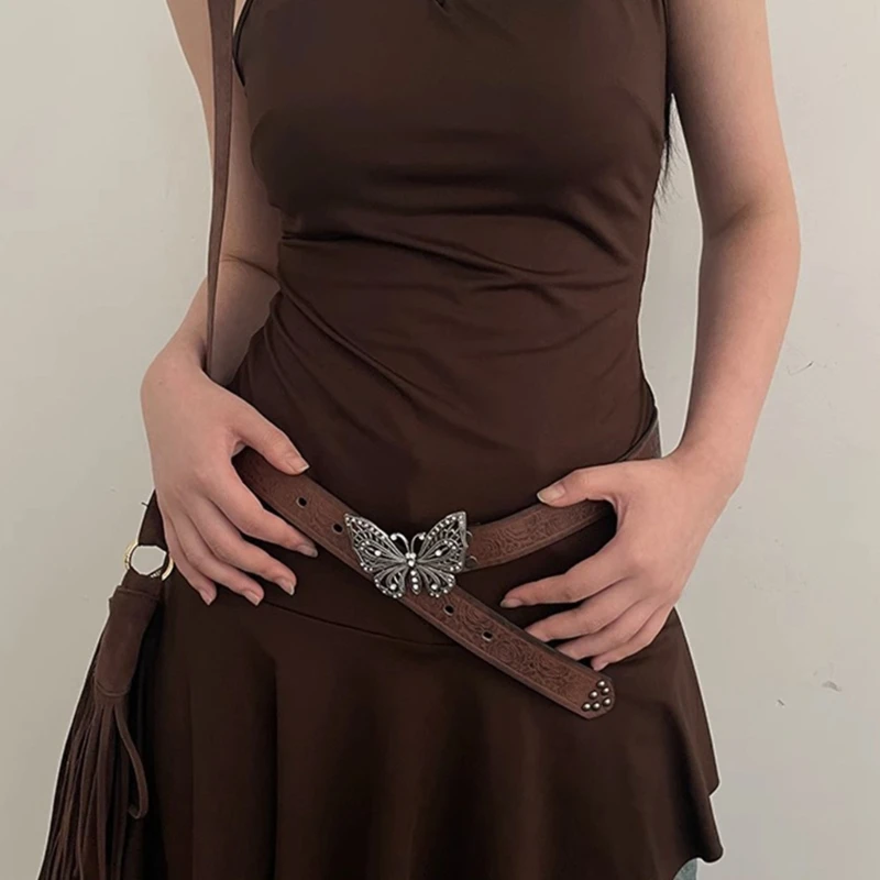 

Hot Girl Belt Cowgirl Waist Belt with Butterfly for Jeans Dresse Club Bar