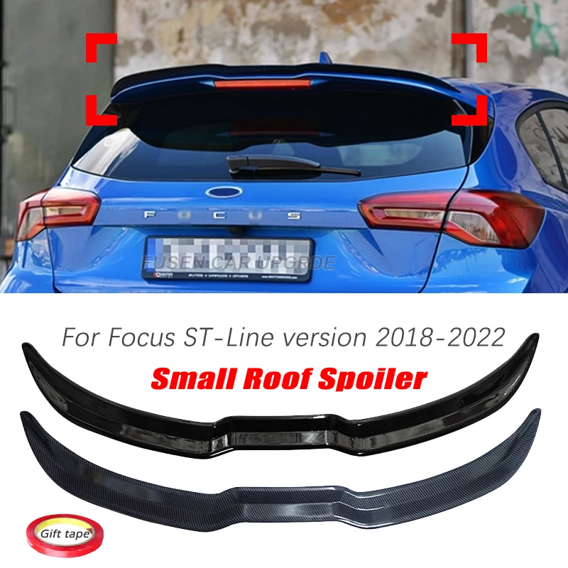 

For Ford Focus MK4 ST-line Hatchback Spoiler Wing Auto Rear Trunk Extensio Cover Trim Small Lip Carbon 2018-2021 Car Accessories
