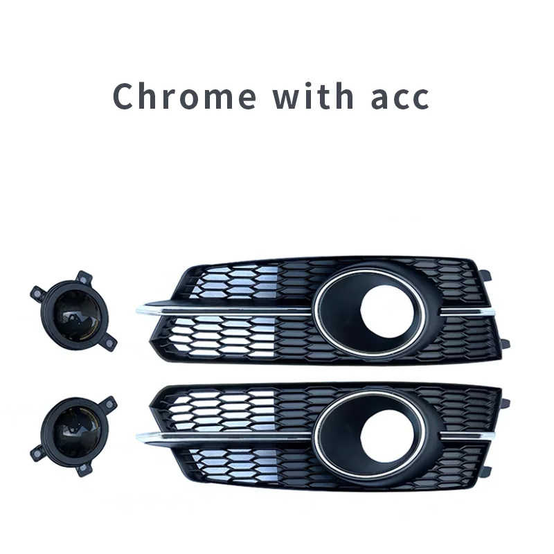 For Audi A6 S6 2016 2017 2018 Bumper Fog Lamp Grille Car Front Mesh Racing Grille With ACC car grill mesh car exterior accessories