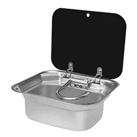 RV Caravan or Boat Stainless Steel Hand Wash Basin Sink with Folded Faucet  van Camper Trailer Accessories Sink with Tap 1