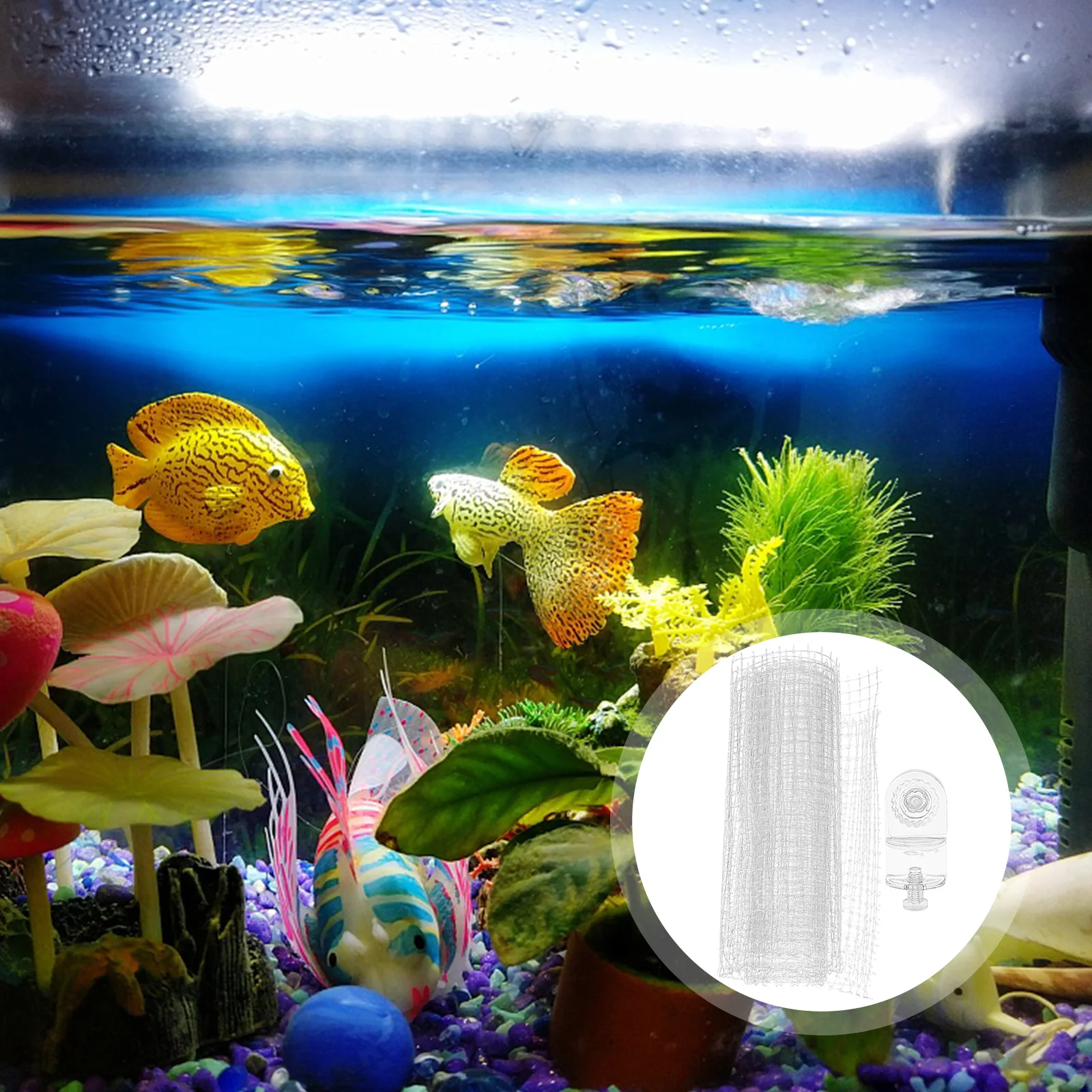 

1 Set of Aquarium Netting Cover Escape Proof Mesh Netting Convenient Fish Tank Mesh Net