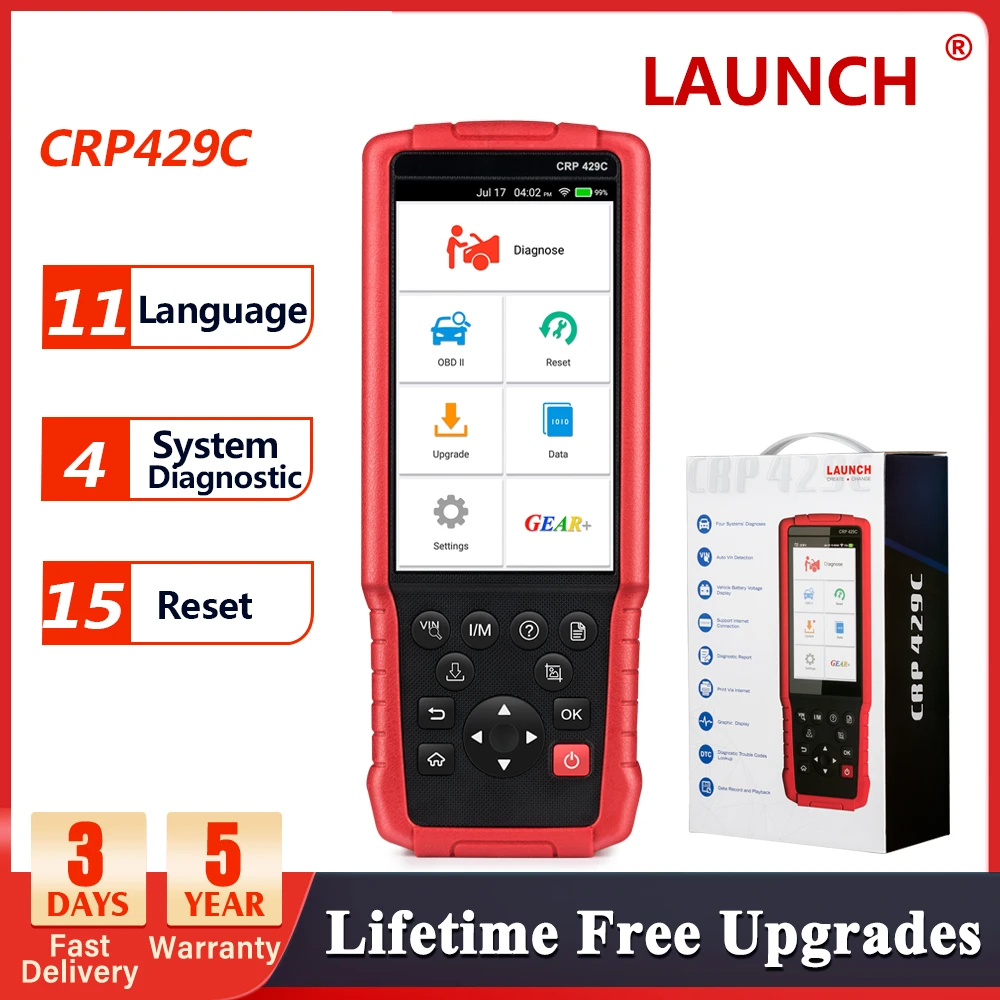 LAUNCH X431 CRP429C Car OBD2 Diagnostic Tools Professional Auto OBD Engine ABS SRS AT Scanner