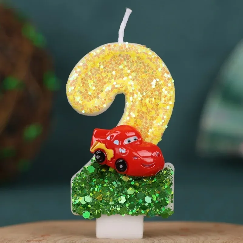 Cute Fashion Creative Number 0-9 Birthday Cake Candle Gifts Cars Decoration Handmade Birthday Candle Boys Cars Party