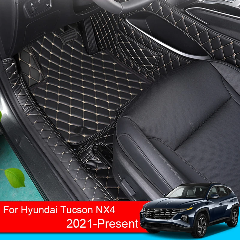 Car PU Leather Foot Mat For Hyundai Tucson NX4 TL 2015 Present LHD