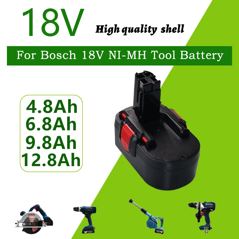 

18V for Bosch 4.8/6.8/9.8/12.8Ah Remplacement Battery PSR 18 VE-2 GSR BAT025 BAT026 BAT160 2607335277 2607335535 2607335735