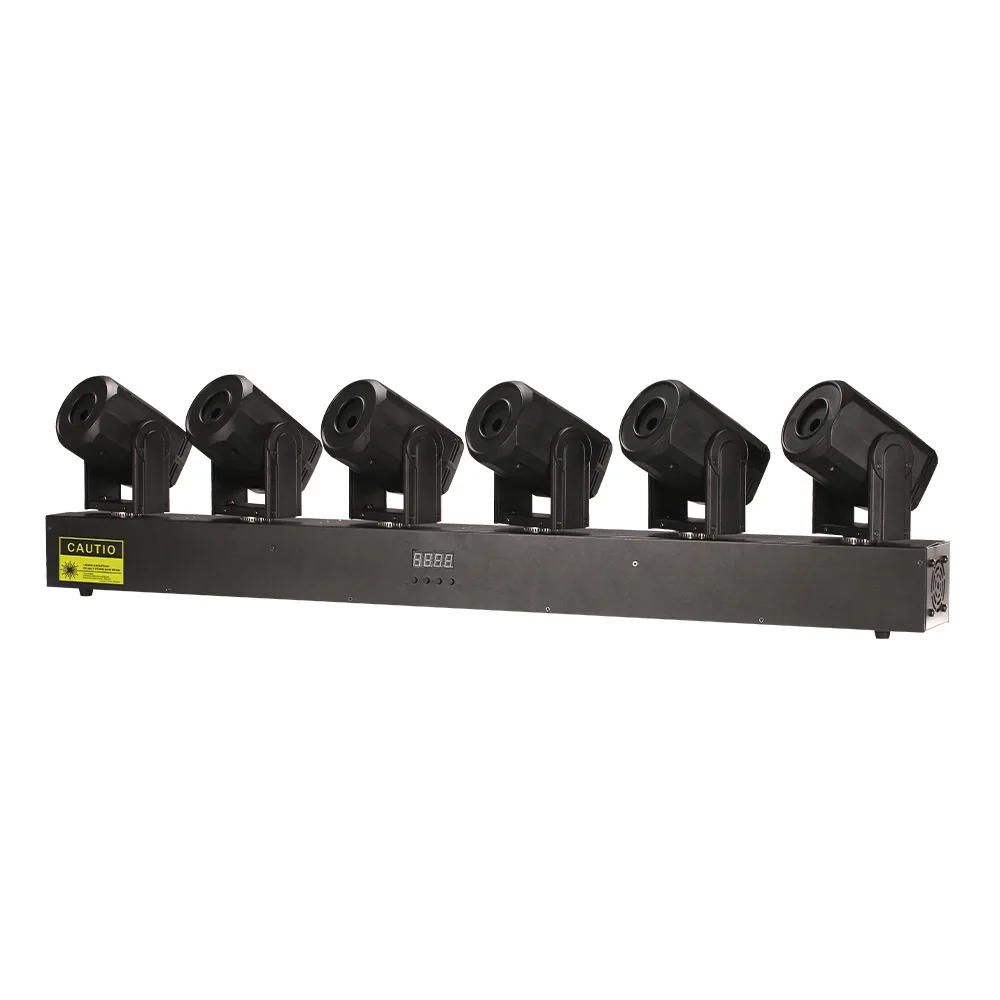 Вращающийся полноцветный лазерный луч с 6 глазами, 5 Вт