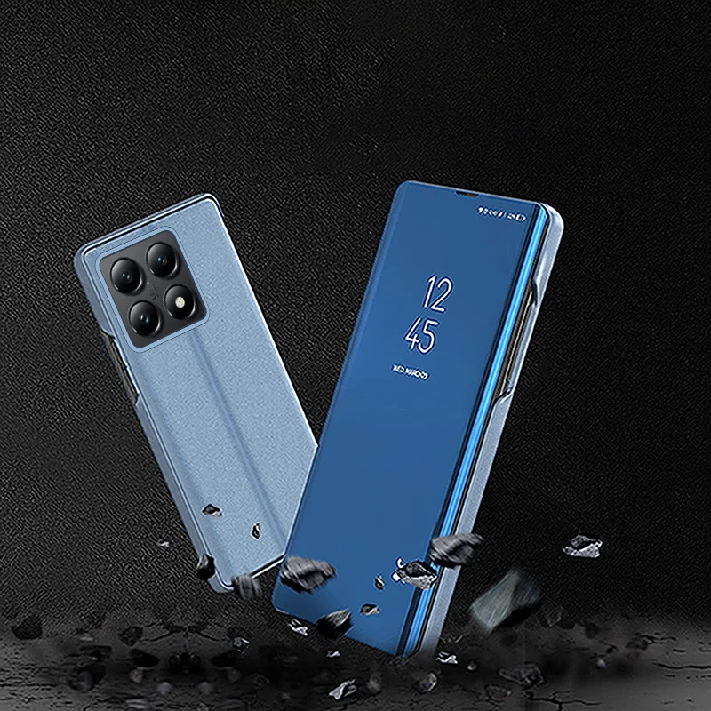 Phone Case For Honor Magic 7 Lite 5G Luxury Mirror Leather Flip Stand Clear View