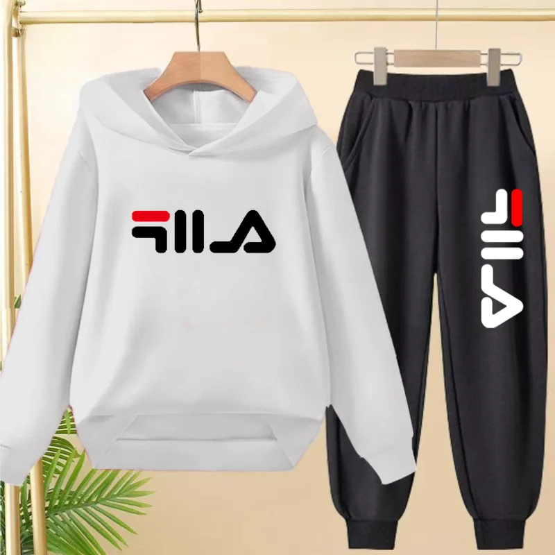 Kinder-Freizeitanzug mit Kapuze für Outdoor-Sport, Pullover 3-12 Jahre, Sweatshirt+Hose 2-teilig, Jungen Mädchen Kleinkinder Kleidung, Freizeit Jogging-Set