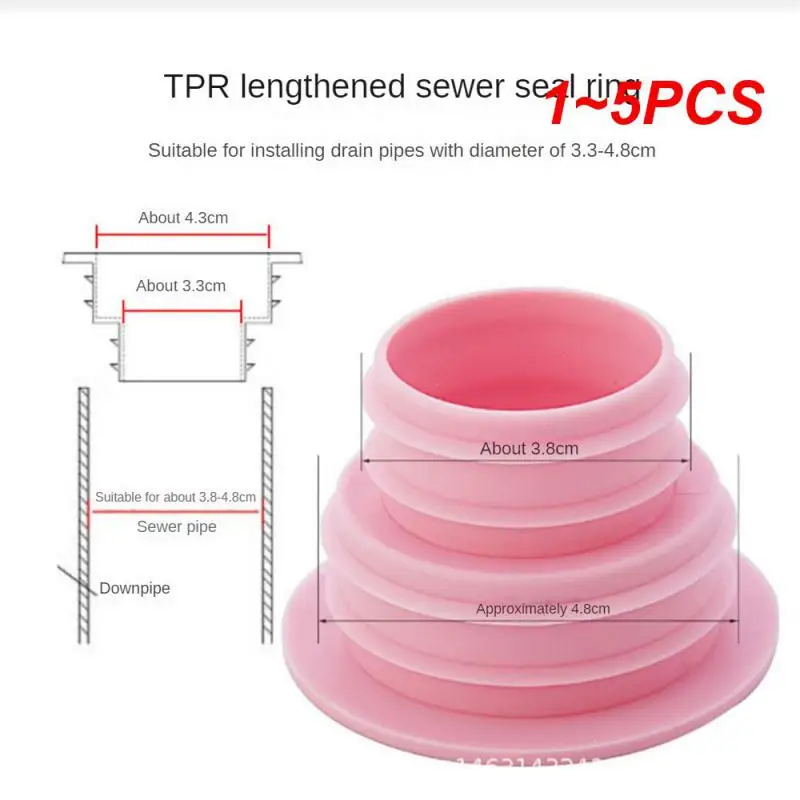 1~5PCS New Bathroom Kitchen Floor Drain Pipe Sewer Anti Odor Seal Ring Washer Sealing Plug