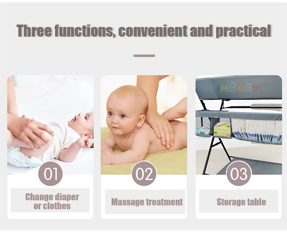 IMBABY Changing Table Portable Baby Changer Table Foldable Baby Diaper