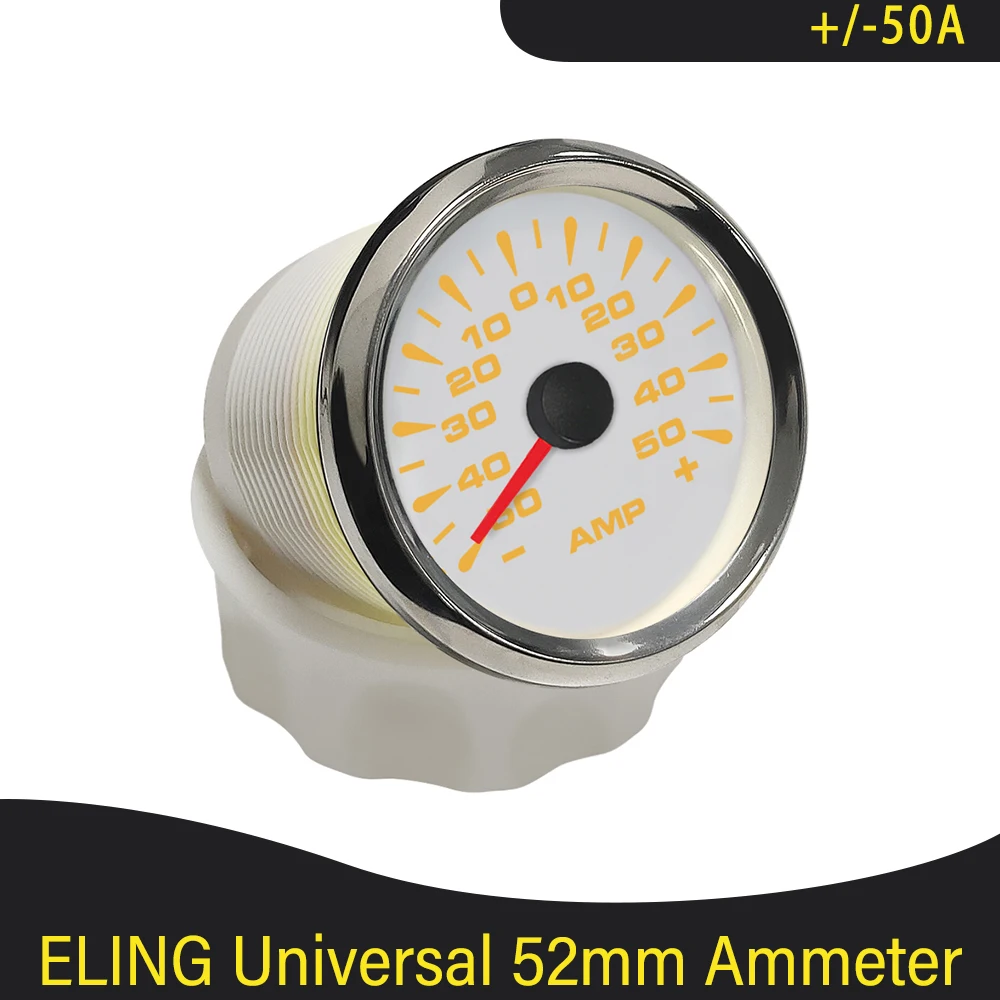 

Waterproof 52mm Ammeter Ampere Meter +/-50A +/-80A +/-150A with Current Sensor and 8 Colors Backlight for Yacht Car Boat 9-32V