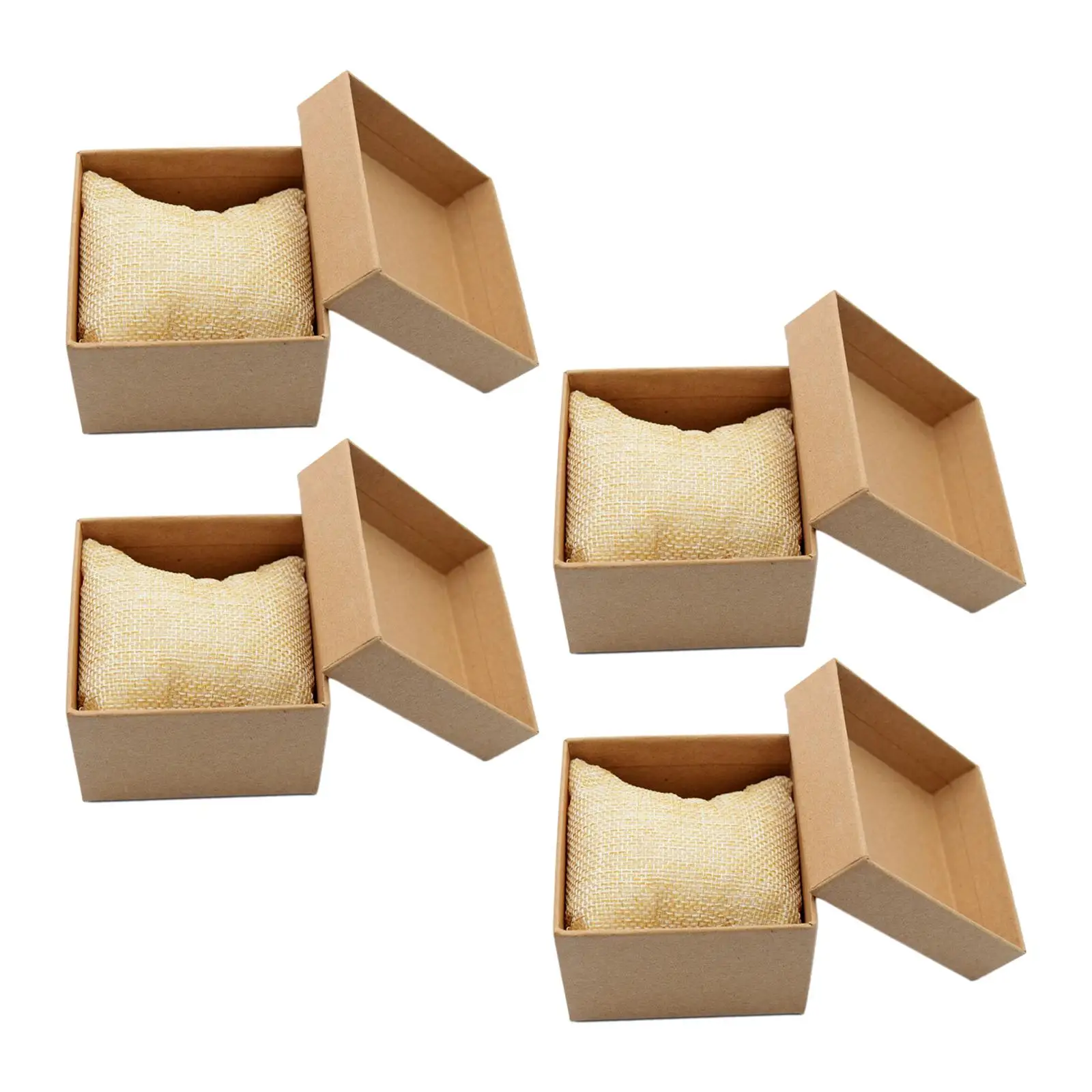 4Pcs Kraft Watch Storage Box Gifts Single Slot Organizer Jewelry Display Box
