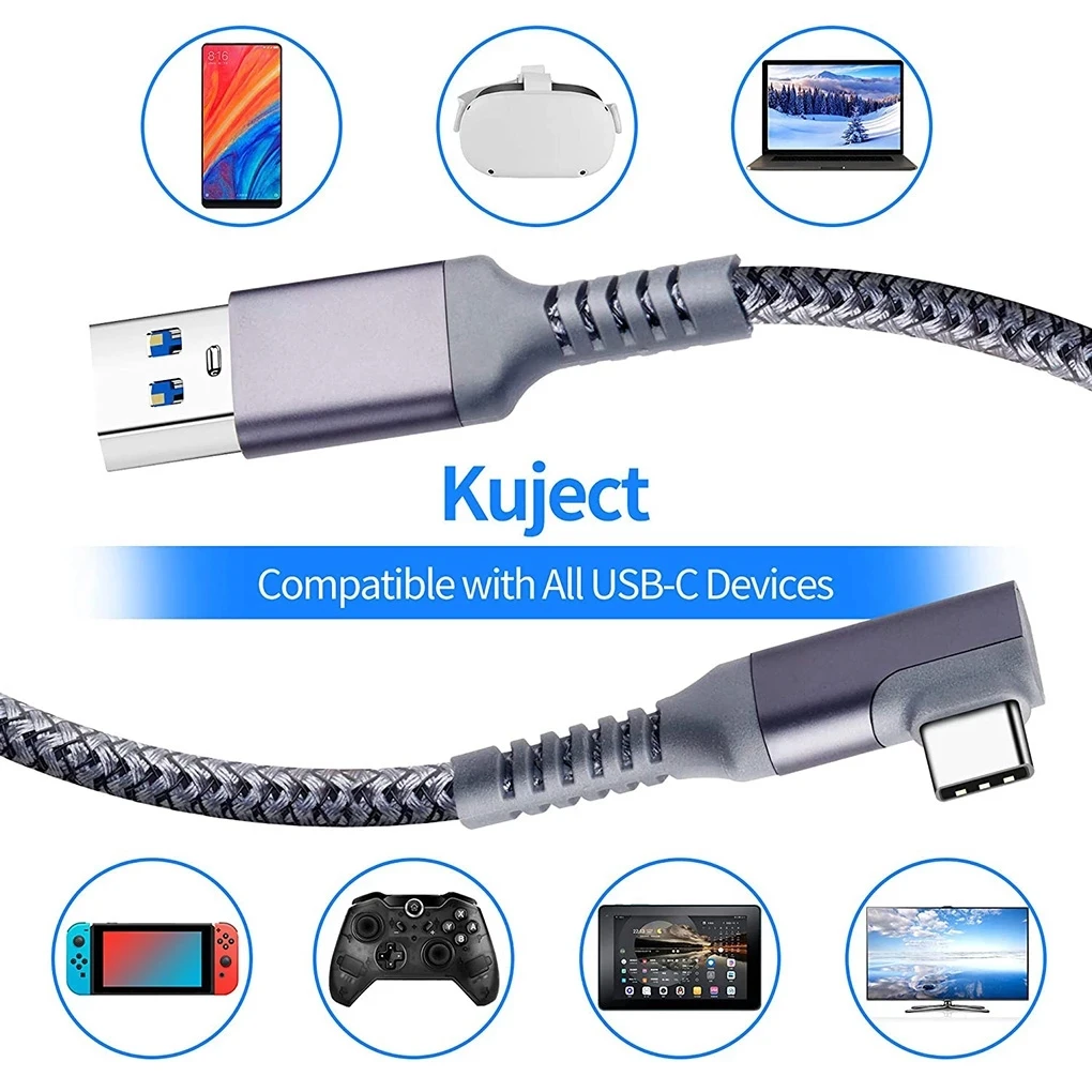 Accessori per Oculus Quest2 Quest 2 Cavo Link Smart 3D Occhiali per realtà virtuale VR USB A Tipo C 3 5M Auricolare Oculis Casco - immagine 5