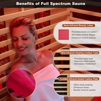 Infrared Sauna, Full-Spectrum Infrared Outdoor Saunas for Home - Dry Heat Sauna, Wooden Sauna Room with Beauty Lamp for 4 Person 2