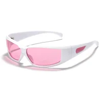 Y2K Pink Sunglasses Women Red Hollowed Out Future Sense of Technology Hot Girls Net Red Sun Glasses Trendy Men Eyewear 1