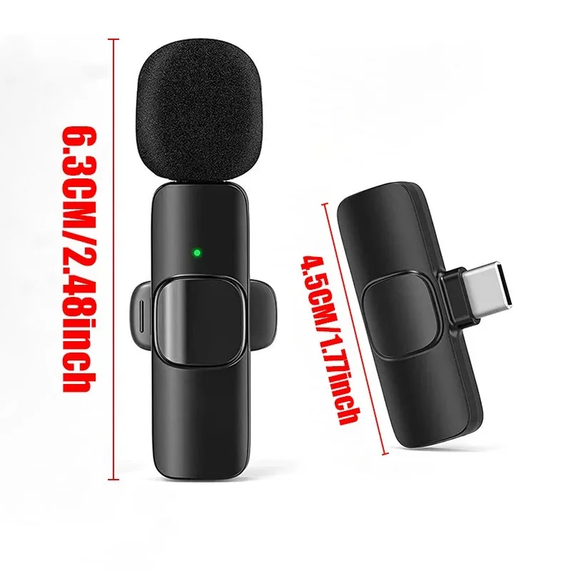 아이폰 17&16&15 시리즈 및 안드로이드 USB-C용 무선 라발리에 마이크, 브이로그, 페이스북 라이브 녹화용 미니 핀 마이크