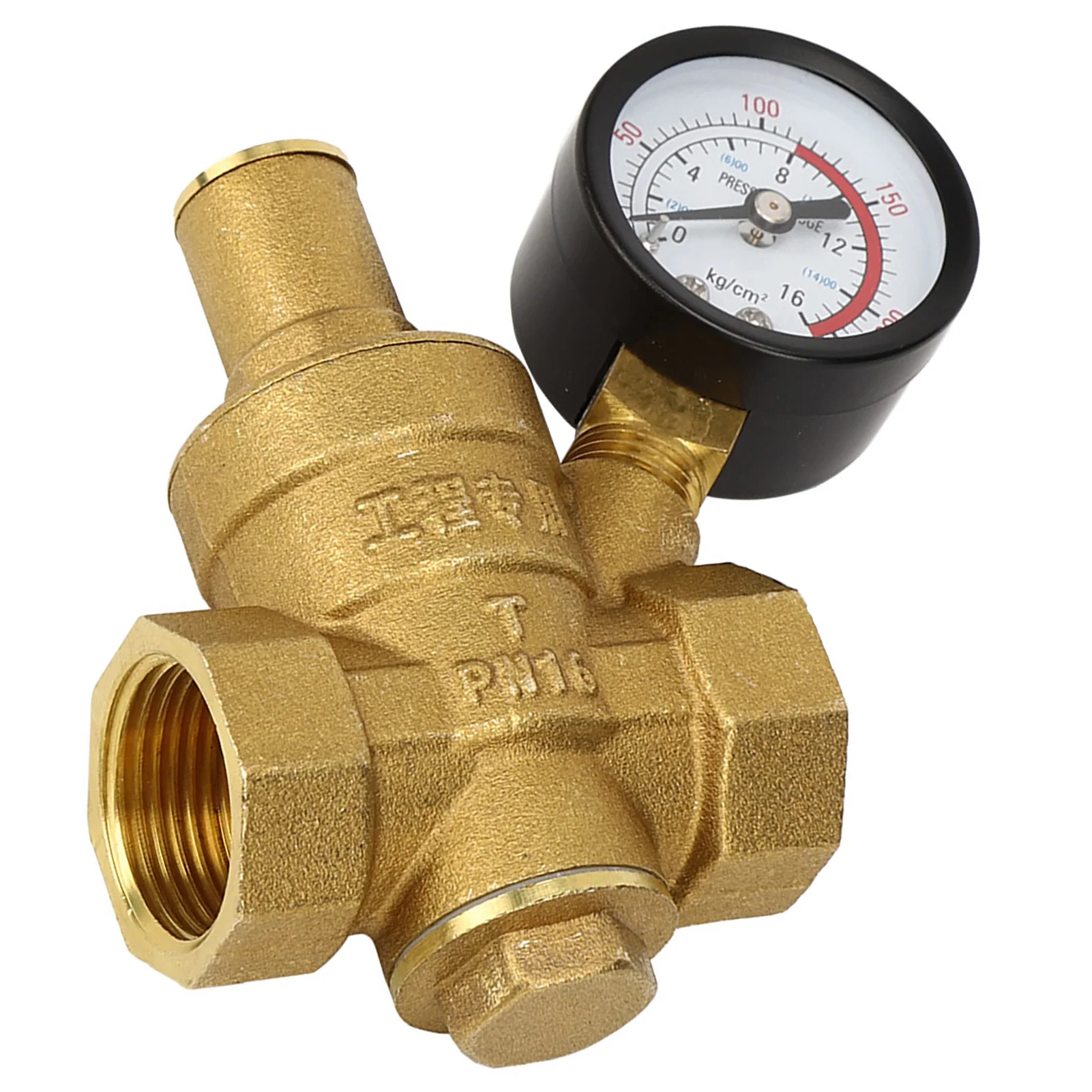 Water Pressure Regulator Brass Pressure Regulator DN20 Brass Adjustable Water Reducer Gauge Meter