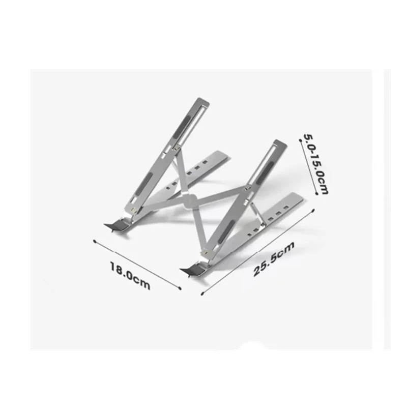 Supporto in alluminio per laptop mostrato con vari modelli di laptop