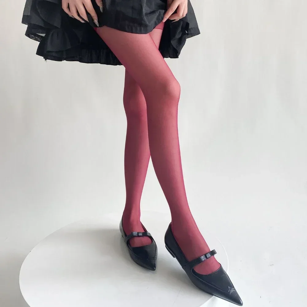 Ultra-thin Nylon Colors Women Sexy Tights Long Stockings Candy Color Seamless Pantyhose Spring Summer Large Elastic Tights