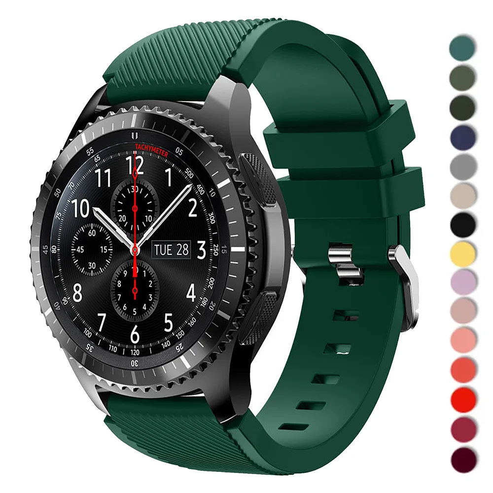 Pulseira Correa de Silicone para Samsung Galaxy Watch, 20mm, 22mm, 4, 6, 44mm, 40mm, 5 Pro, Active 2, Gear, S3, Huawei Watch GT, 2, banda 3