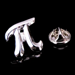 Elegant Copper Fashion PI Symbol Brooch - Men's Lapel Pin & Accessories Accessory (Silver)