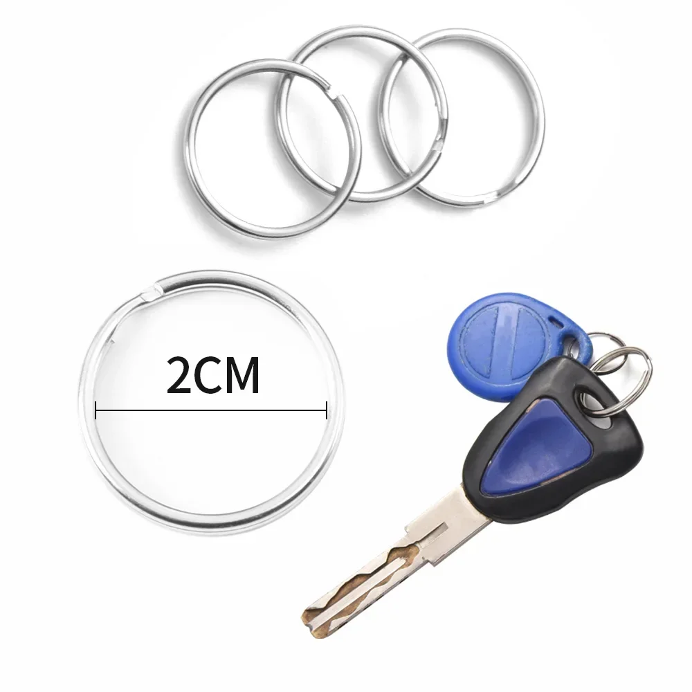 20/100pcs Stainless Steel Key Ring Key Chain 25mm Round Flat Round Split Keychain Polished Metal Blank Circle For DIY Findings