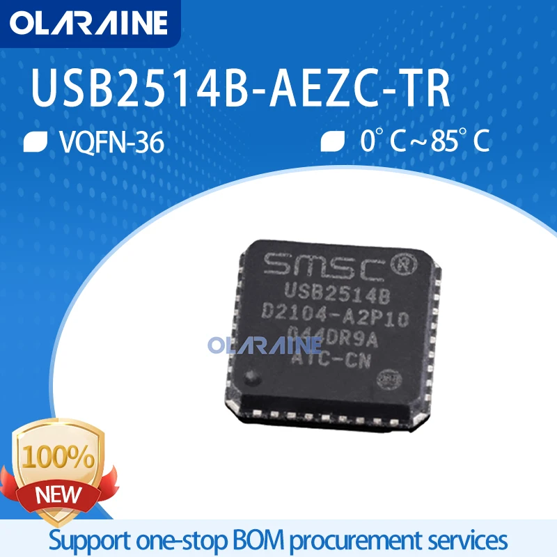 

1-10Pcs USB2514B-AEZC-TR QFN-36 SMD USB interface integrated circuits USB 2.0 480 Mb/s 3.6 V 45 mA