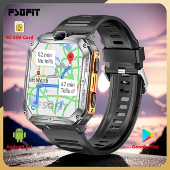 듀얼 카메라 스마트 워치 4G 네트워크 SIM 카드, 1.96 인치, GPS, 와이파이, NFC, 16G ROM, 구글 플레이, IP67, 안드로이드, 남성, 여성 피트니스 스마트워치
