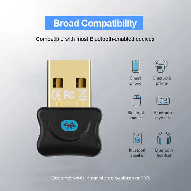 Car Electronics USB Bluetooth 5.0 Adapter Transmitter Receiver Audio Dongle Wireless USB Bluetooth Car Kit for Computer Laptop