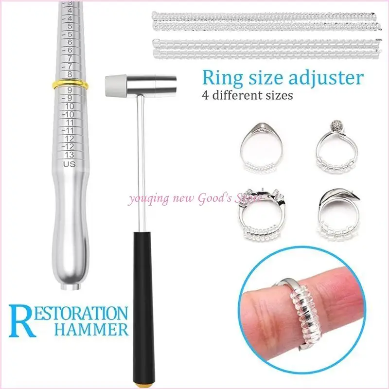57QA Ring Plastikwerkzeugwerkzeugset enthält Schmuck Hammerringgröße Einsteller – Detail 1