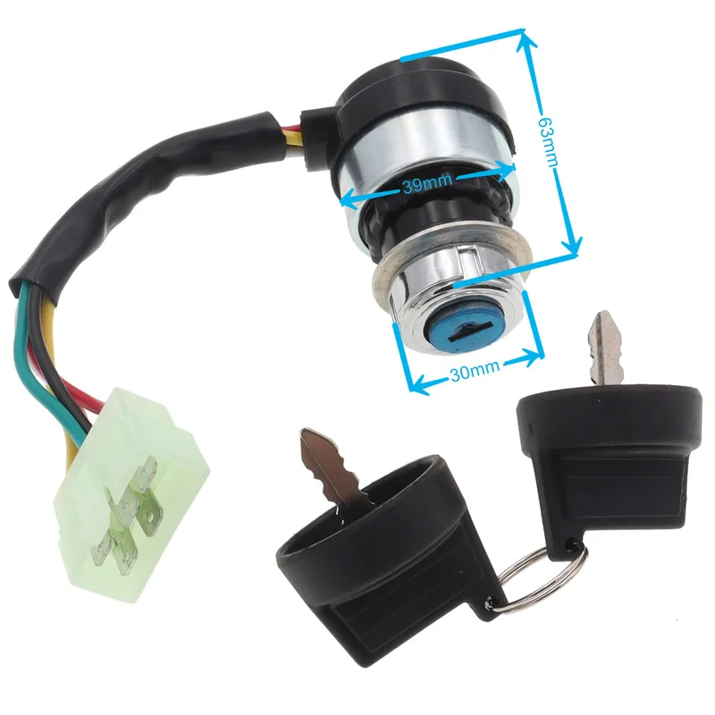 Universally 5 Wire 5 Pin Ignition Key Switch Start Lock with 2 keys Waterproof 4 Stroke Motorcycle Dune Buggy ATV parts moped