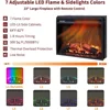 54" Farmhouse Electric Fireplace with Mantel, 33" Tall LED Fireplace TV Stand w/7 Lighting Colors, 23'' Freestanding Electric 4