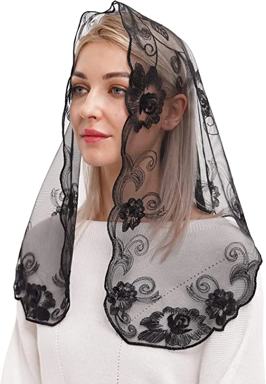 Spanish Style Lace Mantilla Women Head Covering Church Catholic Veil catholic church veil