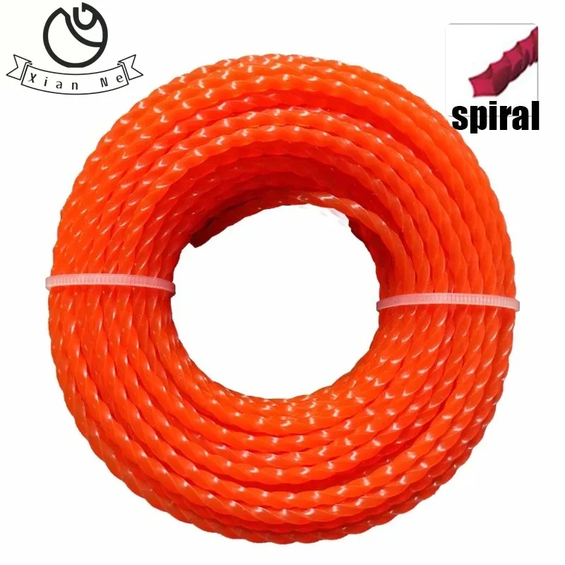 

15m*2.0mm/2.4mm/2.7mm/3mm/3.3mm/Mowing Nylon Grass Trimmer Rope Brush Cutter Strimmer Line Mowing Wire Lawn Mower Accessory